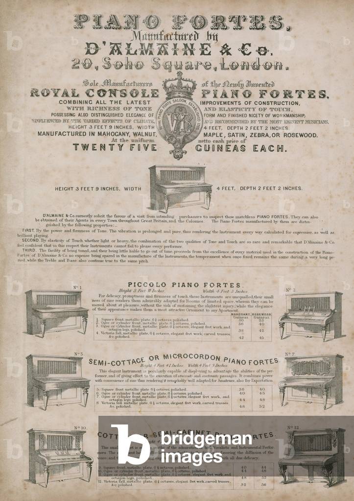 D'Almains Piano Manufacturers, Soho Square (engraving)