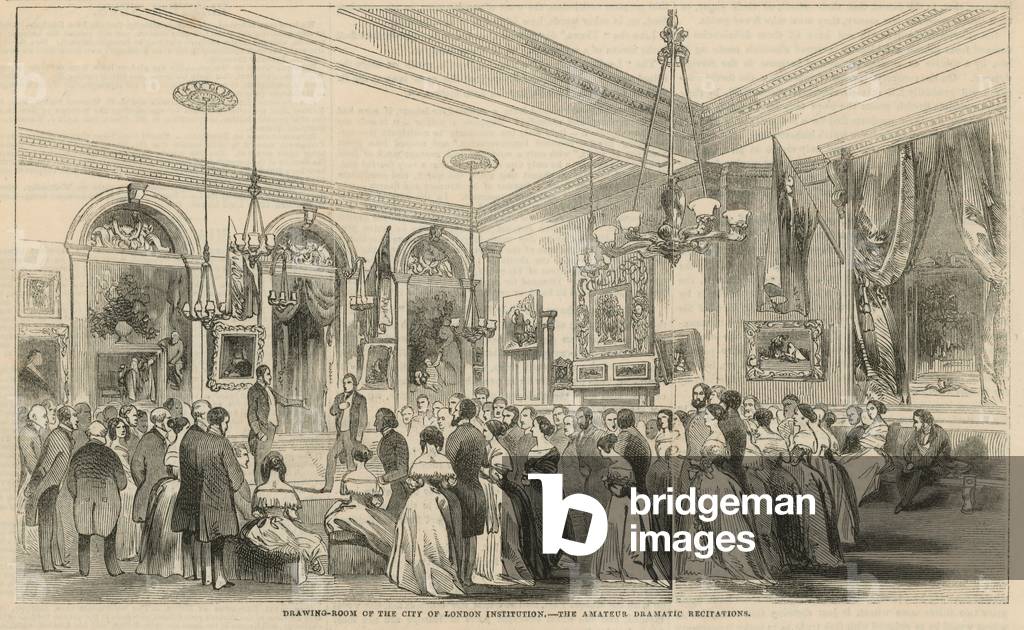Drawing room of the City of London Institution (engraving)