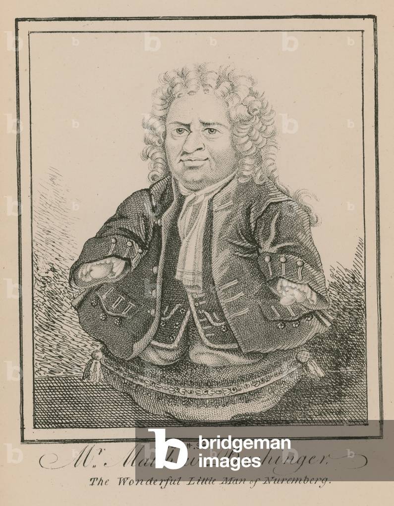 Mr Matthew Buchinger, the wonderful little man of Nurenberg (engraving)