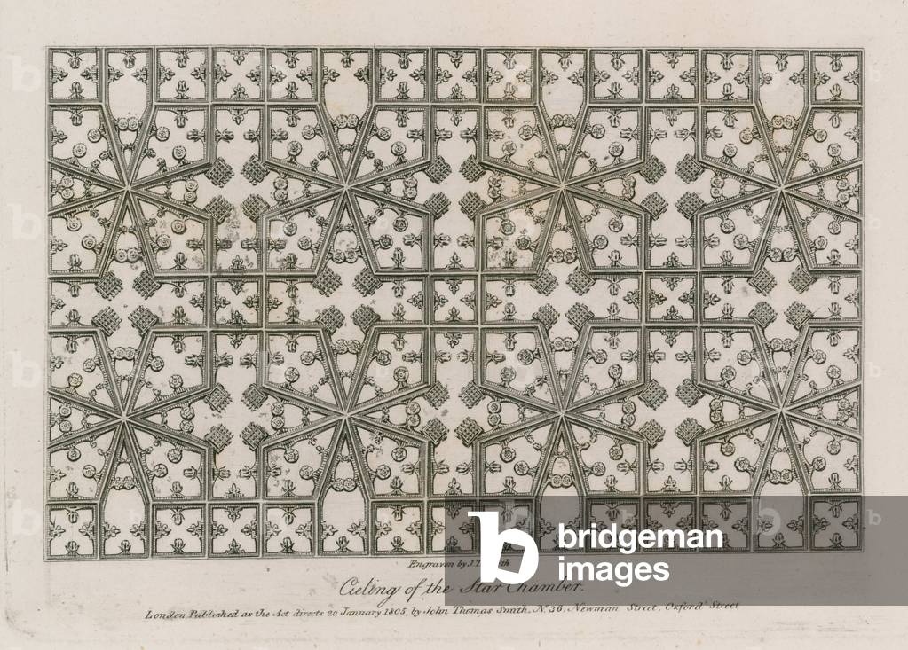 Ceiling of the Star Chamber (engraving)