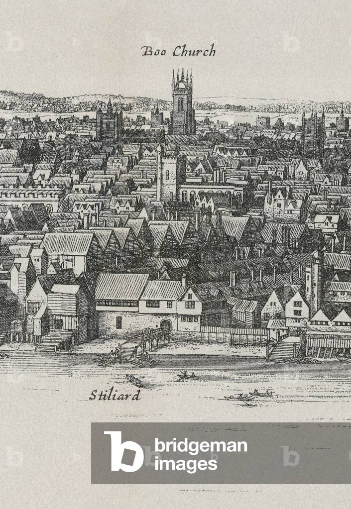 View of London by Wenceslaus Hollar, 1647 (engraving) (detail of 560194)