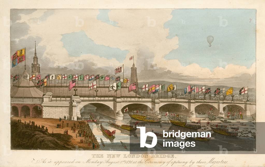 The New London Bridge, 1 August 1831 (coloured engraving)