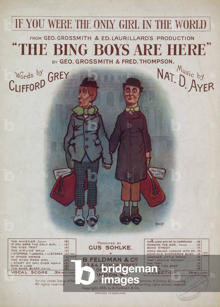 Music sheet for If You Were The Only Girl in the World (colour litho)