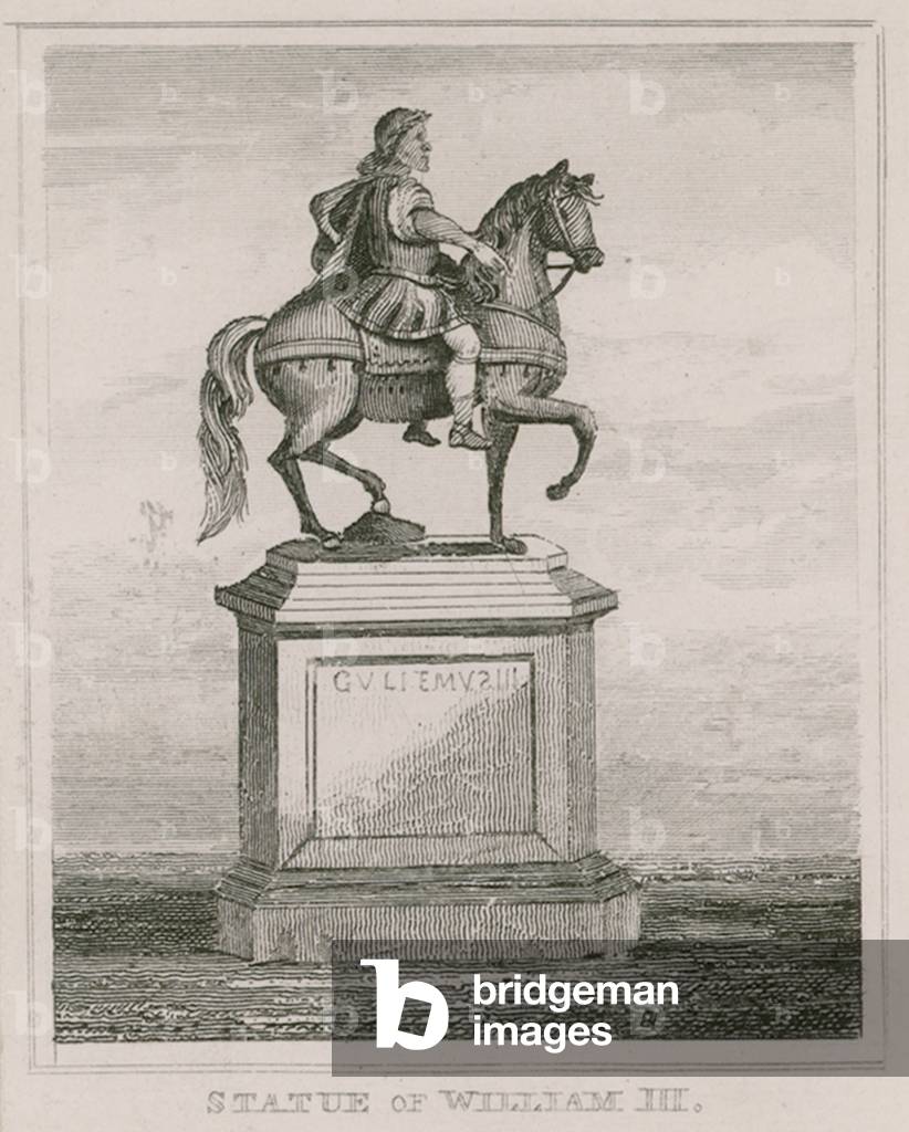 Statue of King William the Third, in St James's Square, London (engraving)