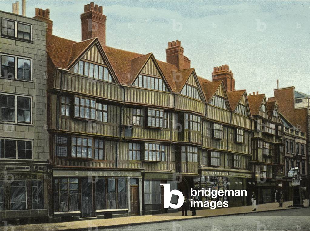 Old houses, Holborn (coloured photo)