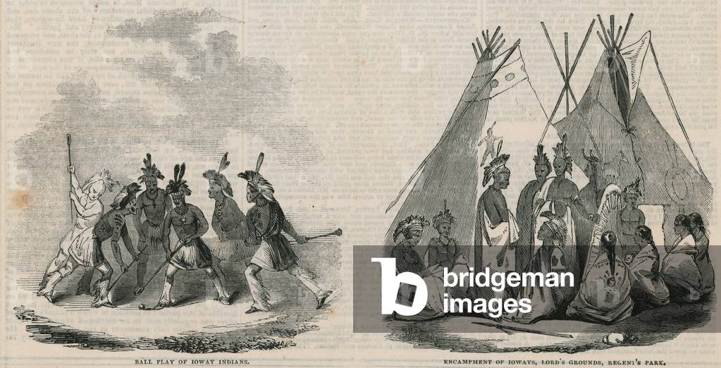 Ioway Indian encampment, Lord's Cricket Ground (engraving)
