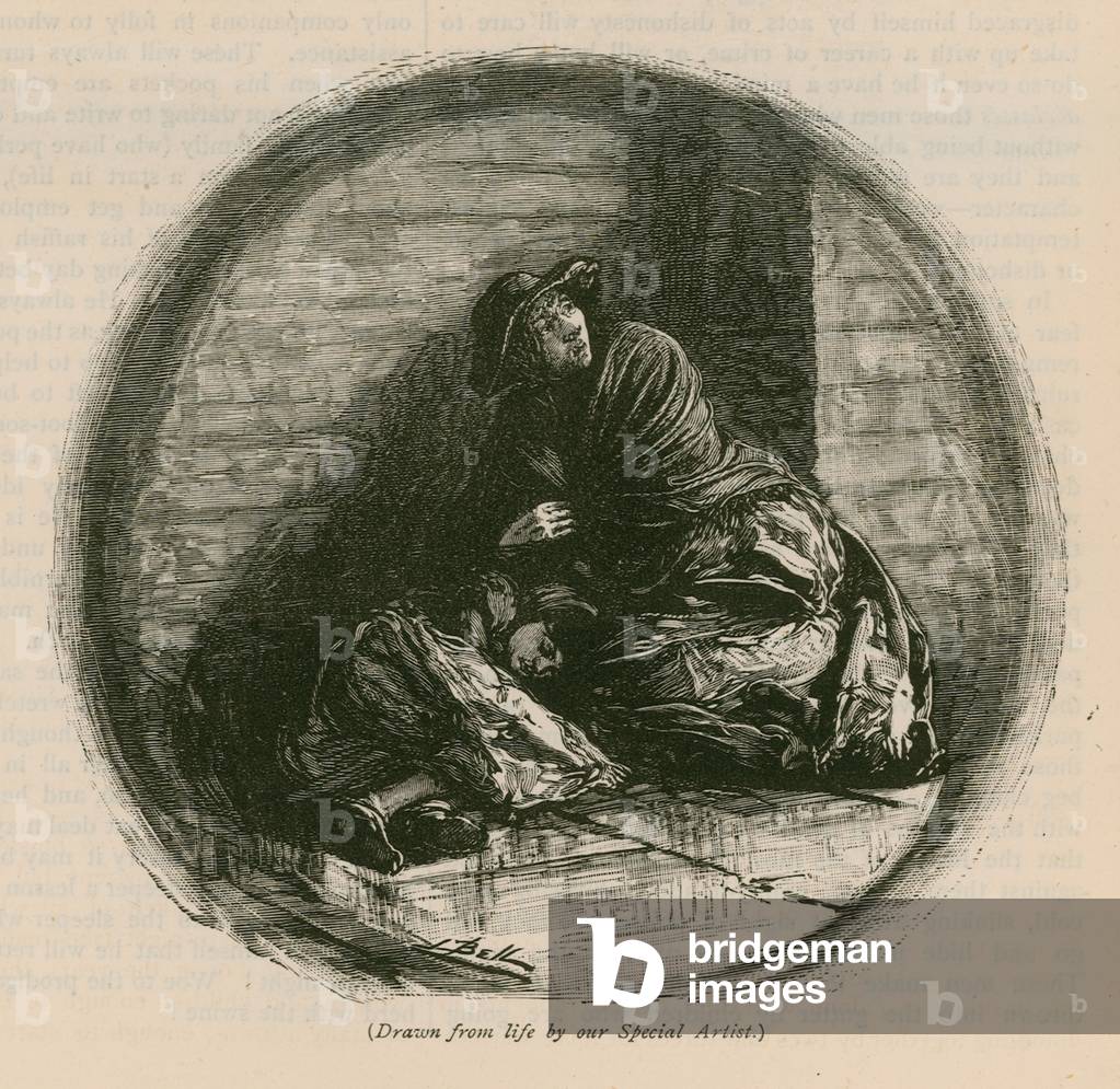 The way some folk live: lodgers in London arches (engraving)