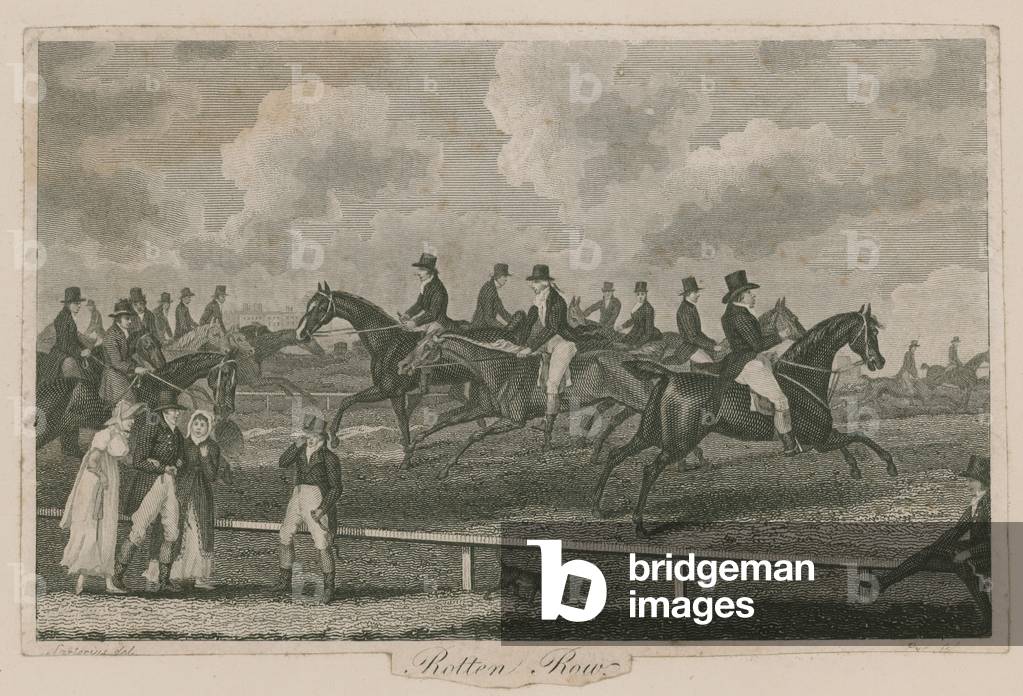 Rotten Row, Hyde Park, London (engraving)
