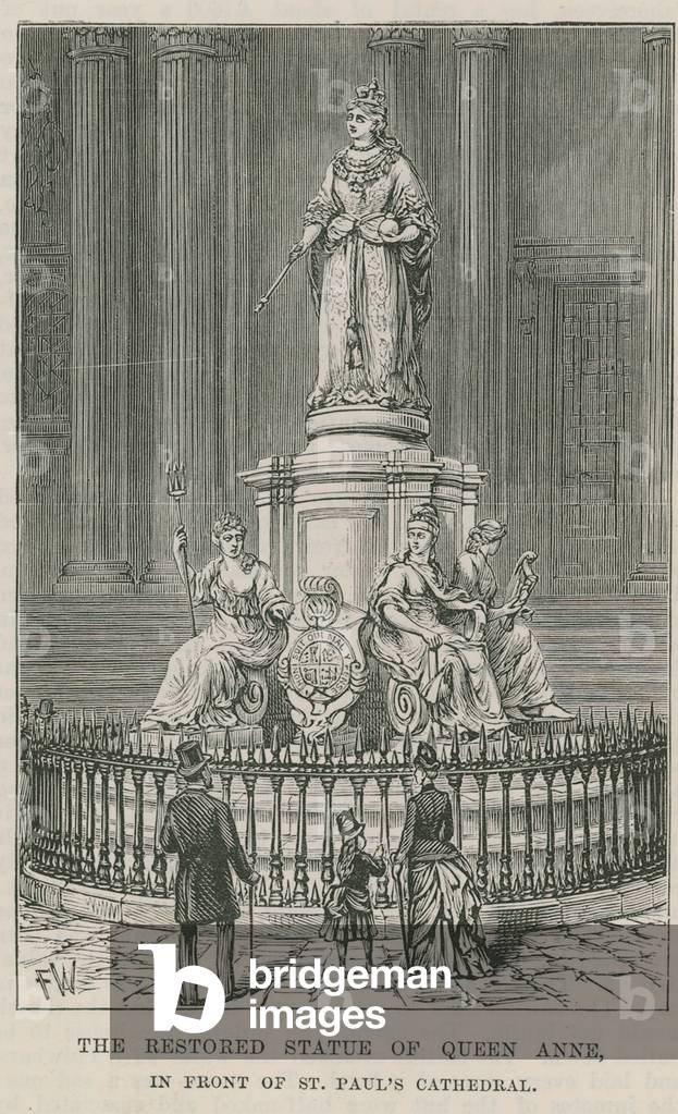 The restored statue of Queen Anne (engraving)