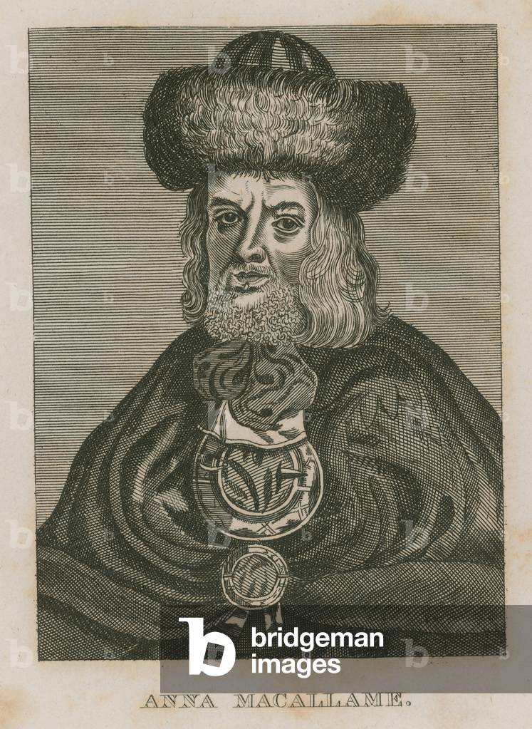 Anna Macallame, bearded lady (engraving)