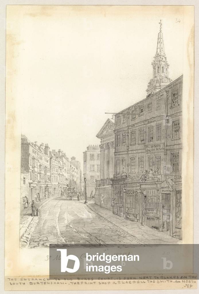 St Martin's Church in 1825 (pencil on paper)
