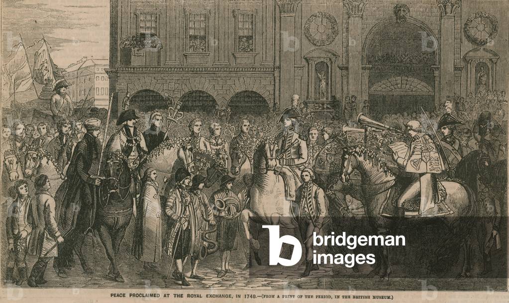 Peace proclaimed at the Royal Exchange in 1748 (engraving)