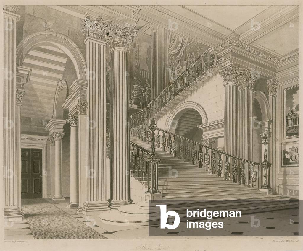 Buckingham Palace, Stair case (engraving)