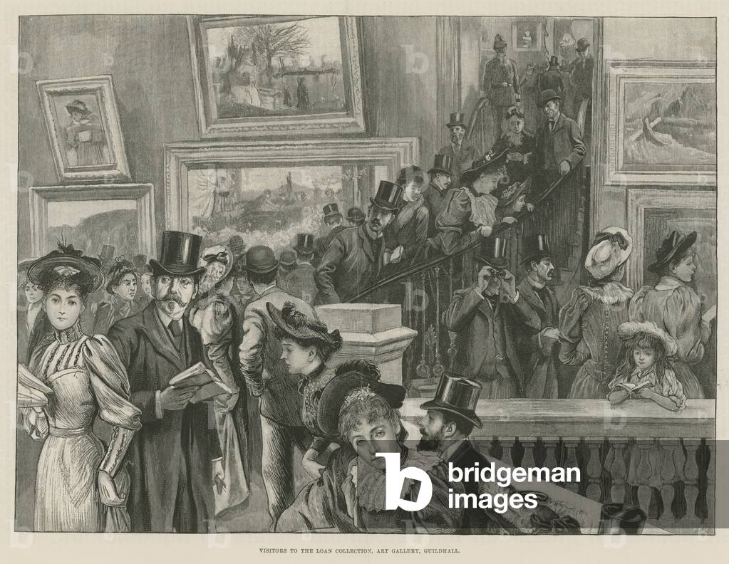 Visitors to the loan collection (engraving)