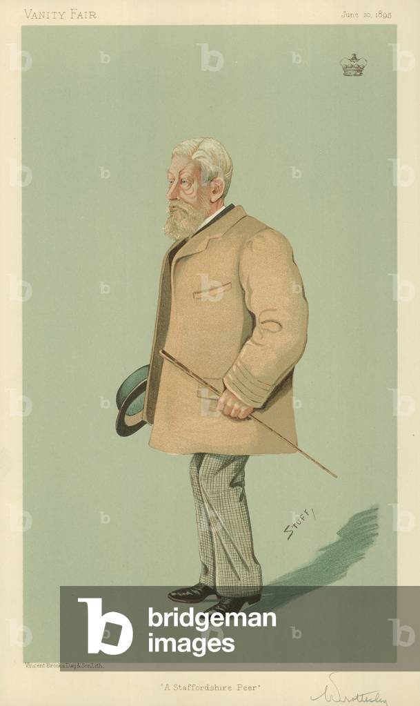 Lord Arthur Wrottesley, A Staffordshire Peer, 20 June 1895, Vanity Fair cartoon (colour litho)