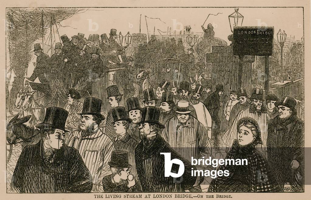 The living stream at London Bridge (engraving)