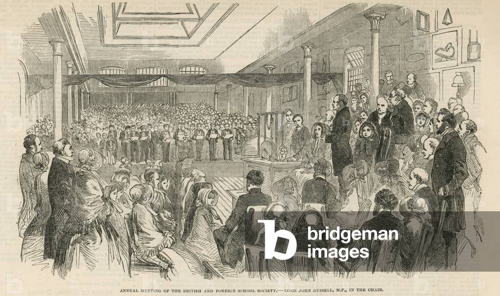 Annual meeting of the British and Foreign School Society (engraving)