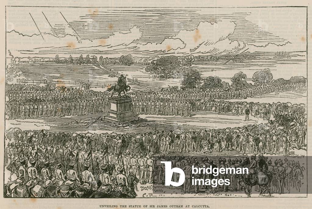 Unveiling the statue of Sir James Outram at Calcutta (engraving)