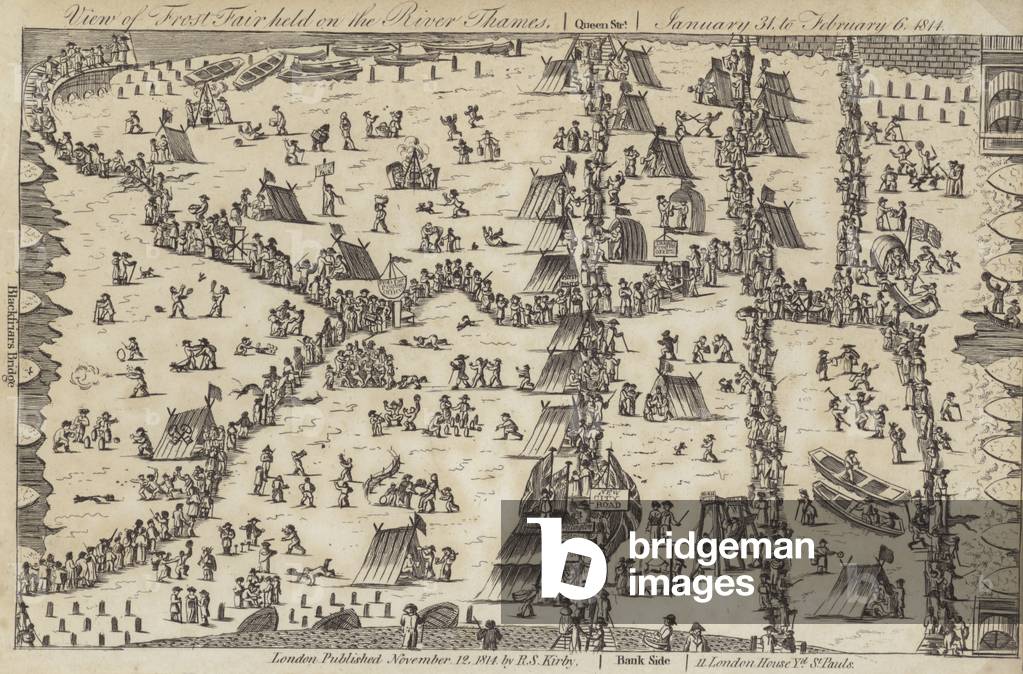 Frost fair on the Thames, 1814 (engraving)