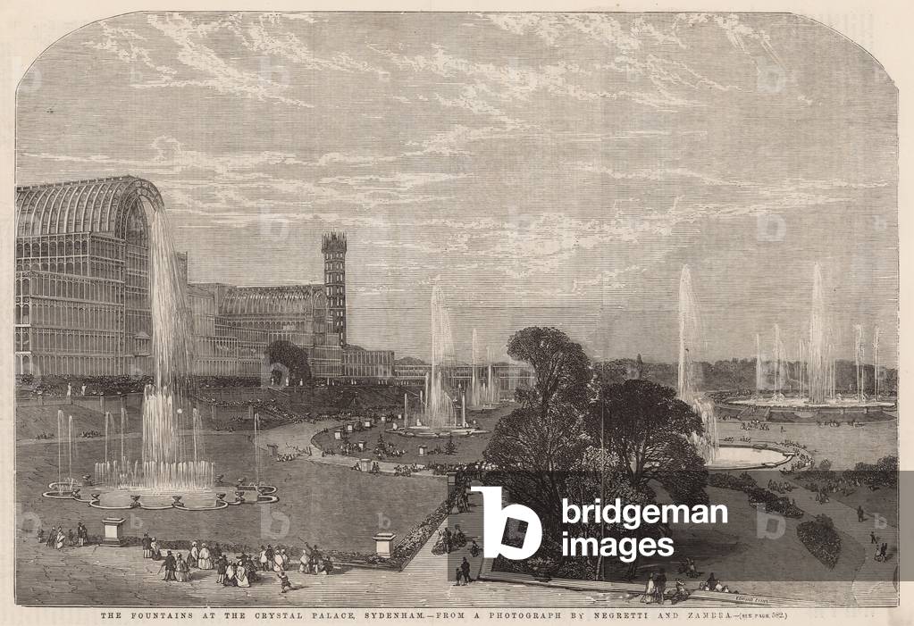 The fountains at the Crystal Palace (engraving)