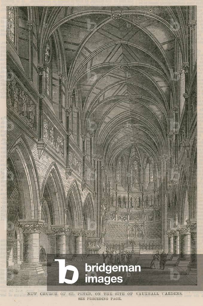 New church of St Peter on the site of Vauxhall Gardens (engraving)