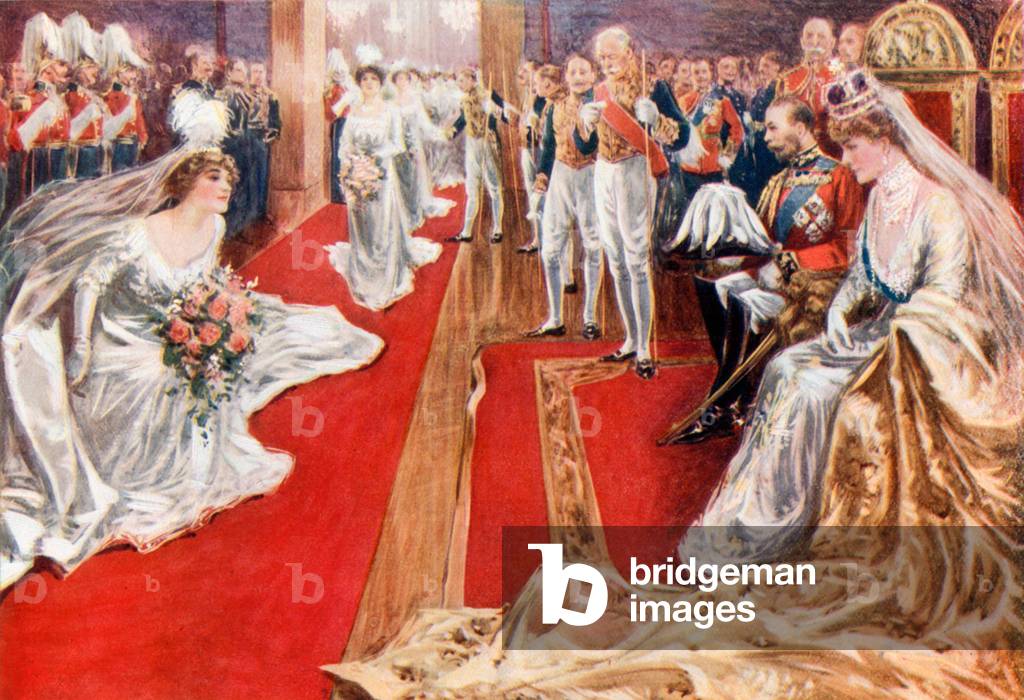 Court Reception (colour litho)