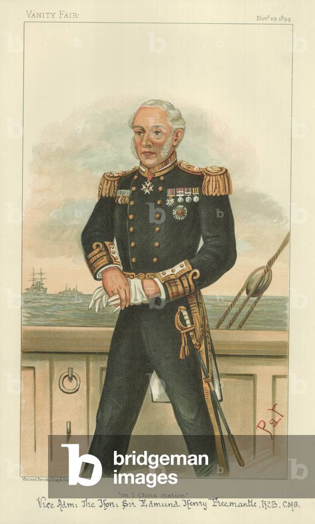 Vice-Admiral The Hon Sir Edmund Robert Freemantle (colour litho)