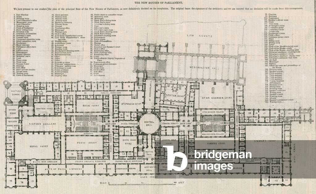 Plan of the new Houses of Parliament (engraving)