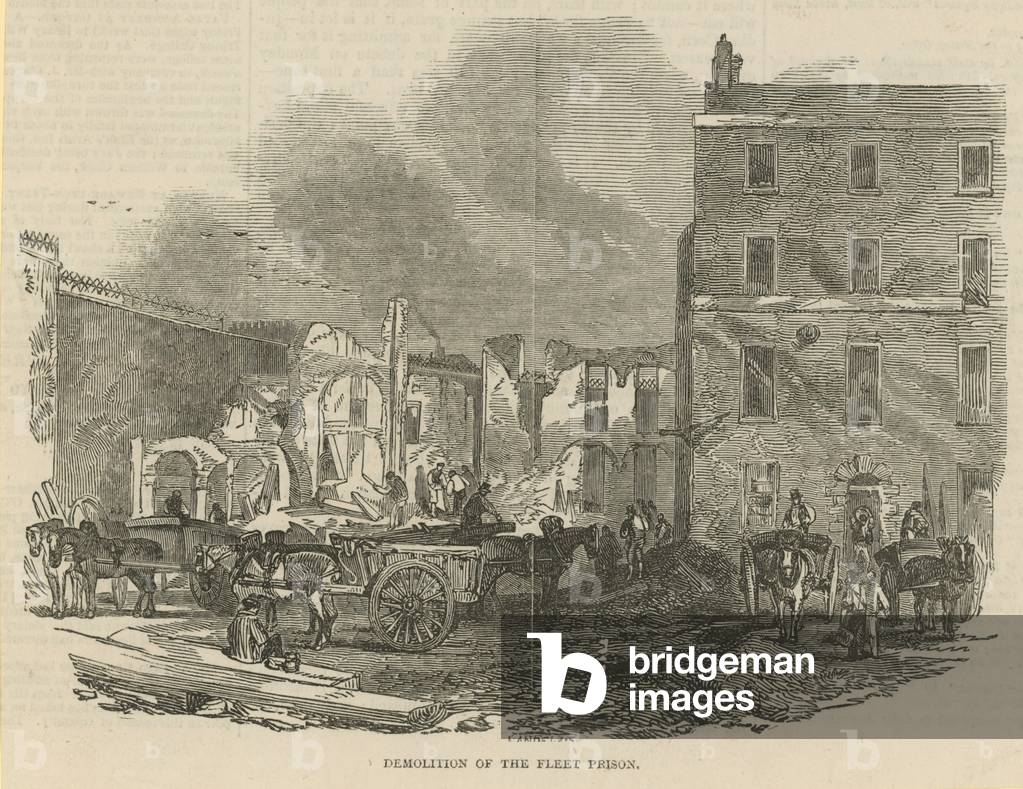Demolition of the Fleet Prison (engraving)