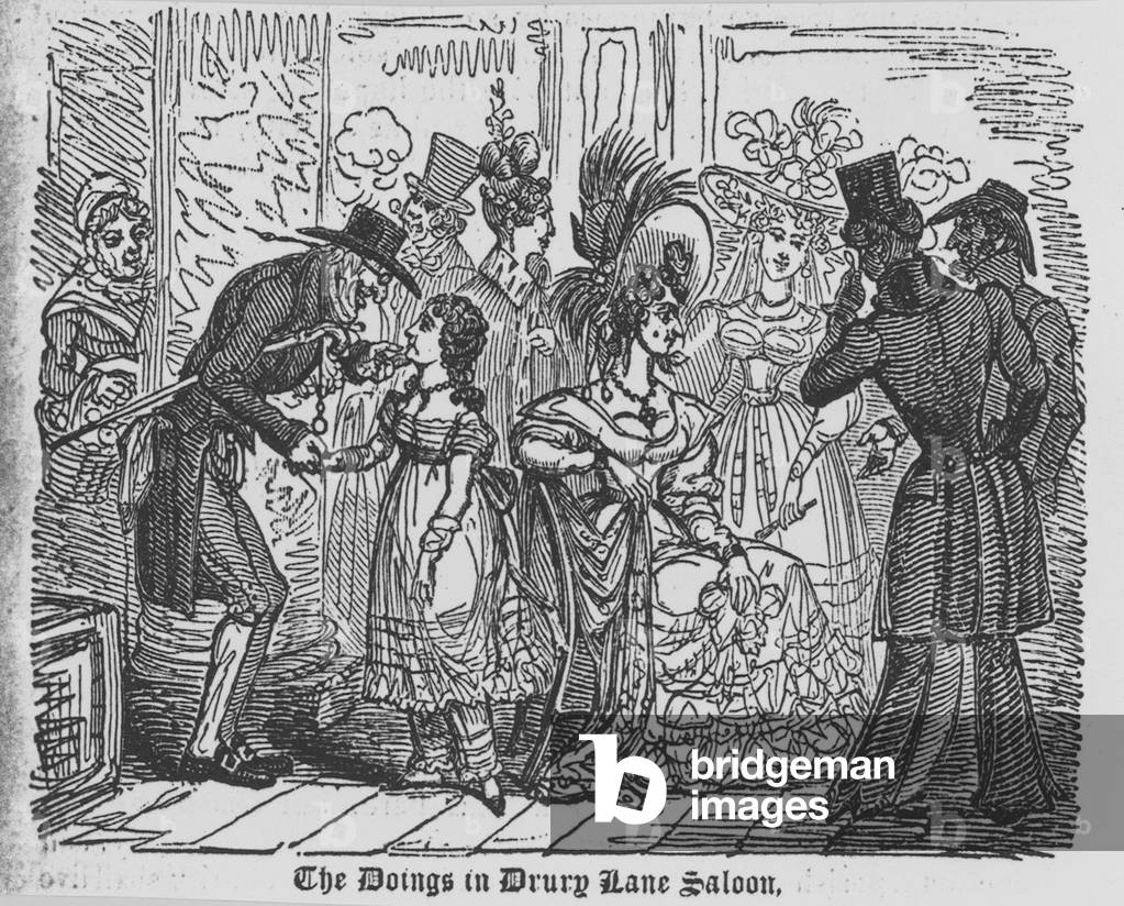 The doings in a Drury Lane Saloon (engraving)