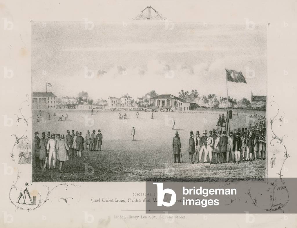 Cricketing; Lord Cricket Ground, St John's Wood; Match of the Gentlemen and Players (engraving)