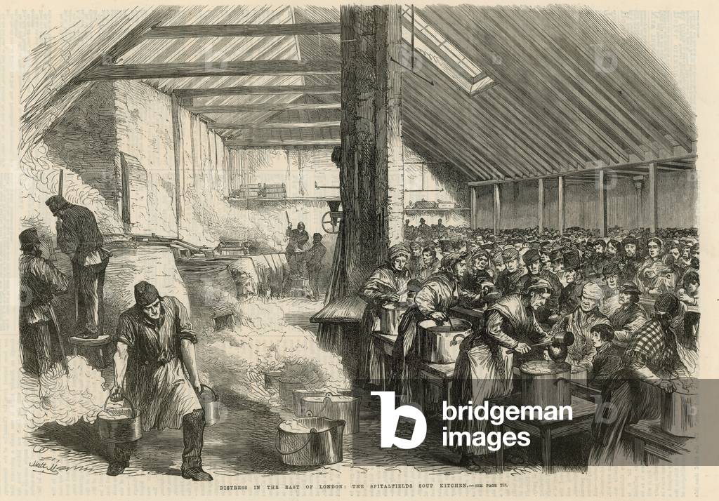 Distress in the east of London (engraving)