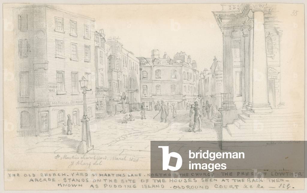 The Old Church Yard, St Martin's Lane, North of the Church (pencil on paper)