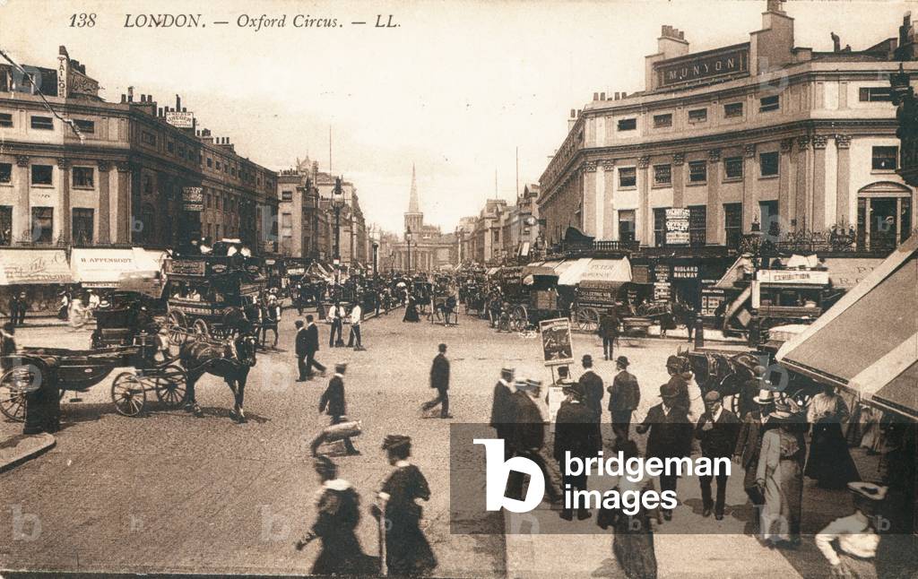 Oxford Circus in the West End (b/w photo)