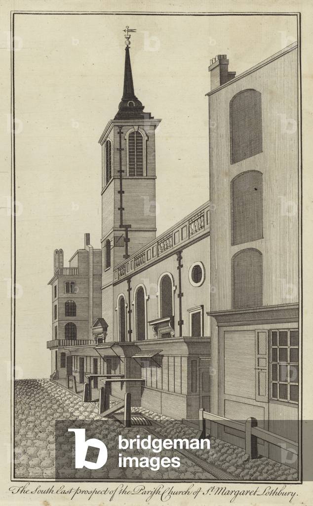 The South East Prospect of the Parish Church of St Margaret Lothbury, London (engraving)