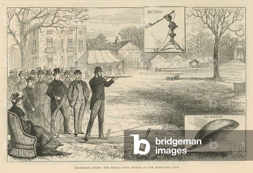 Terra-cotta pigeon at the Ranelagh Club (engraving)