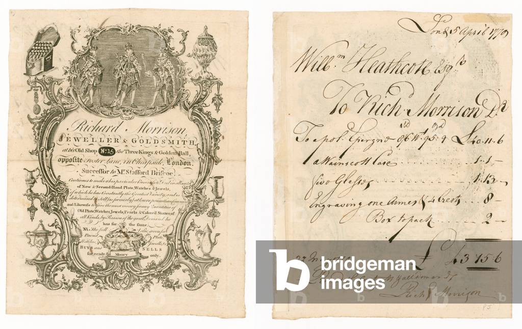 Richard Morrison, Jeweller and Goldsmith, trade card (engraving)