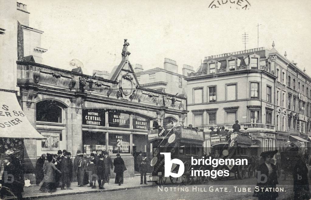 Notting Hill Gate, Tube Station, London (b/w photo)