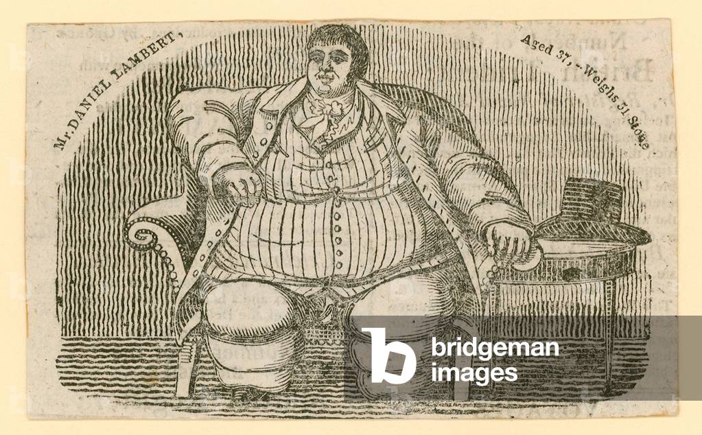 Mr Daniel Lambert, at 37 years of age weighed 51 stone (engraving)