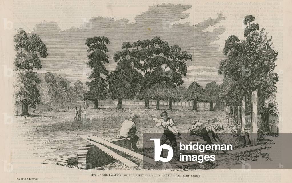 Site of the building for the Great Exhibition of 1851 (engraving)