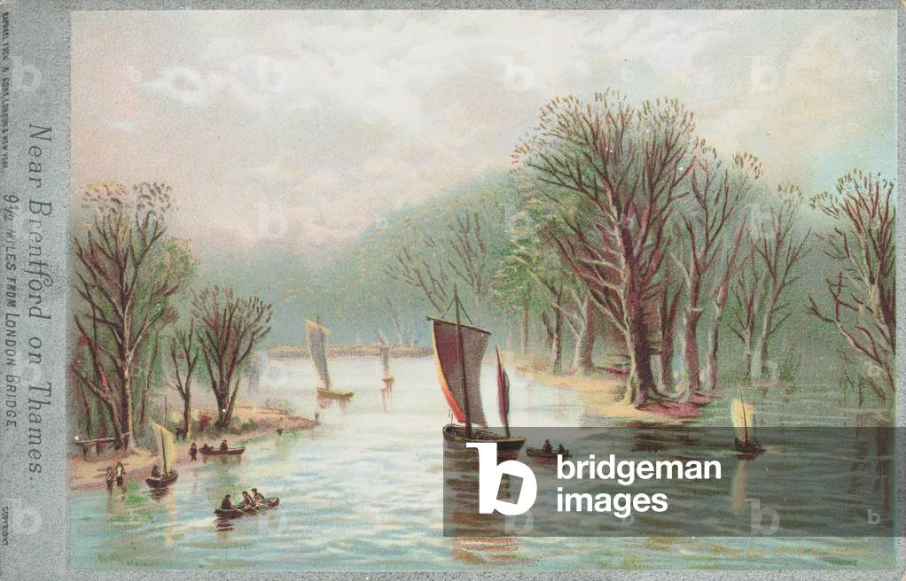 Near Brentford on the River Thames (chromolitho)
