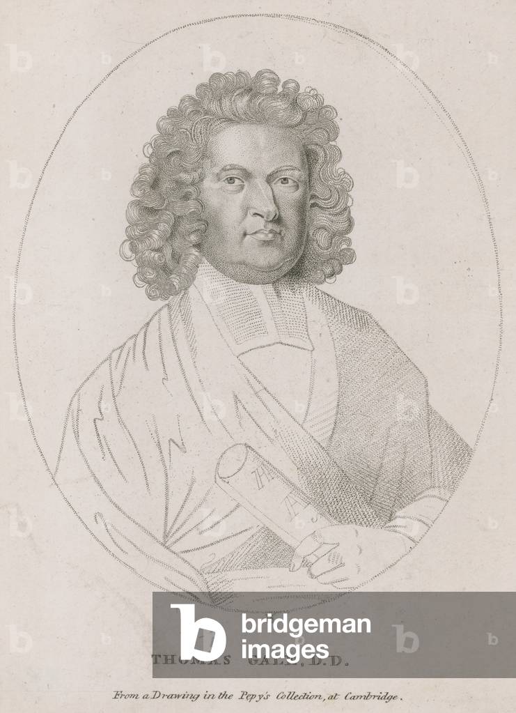 Thomas Gale, who wrote the inscription on the Monument (engraving)
