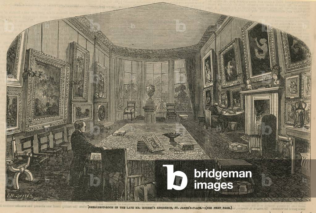 Breakfast room in the late Mr Rogers's residence, St James's Place, London (engraving)