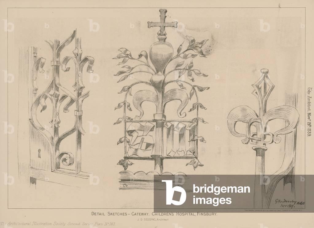 The gateway, Children's Hospital, Finsbury (engraving)