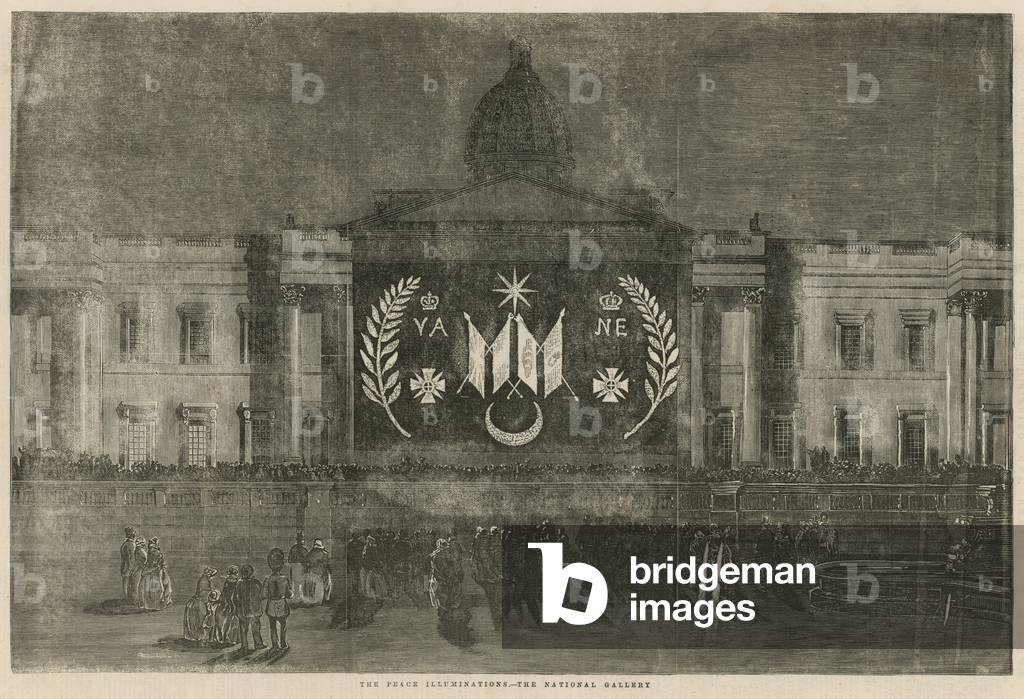 Peace Illuminations adorning the National Gallery (engraving)