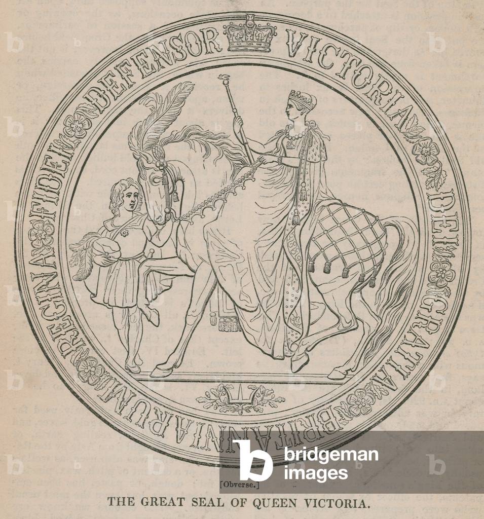 The Great Seal of Queen Victoria (obverse) (engraving)