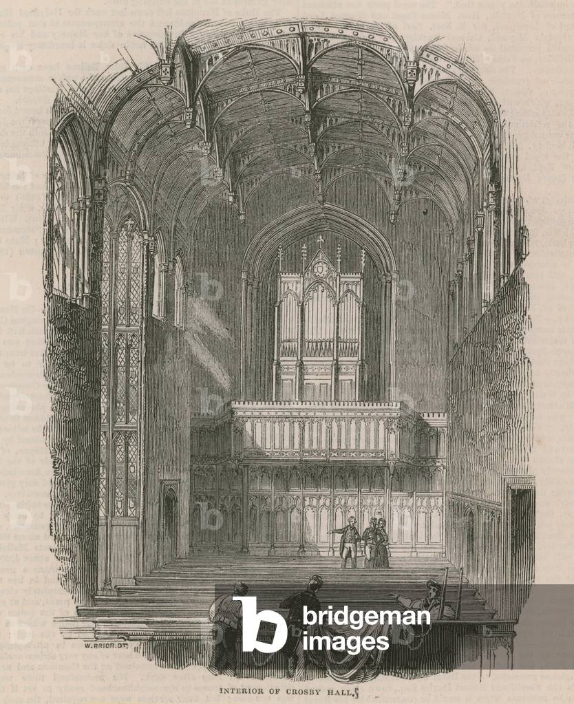 Interior of Crosby Hall (engraving)
