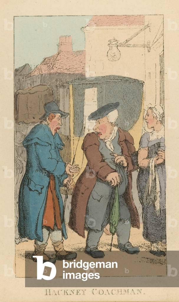 Hackney Coachman (coloured engraving)