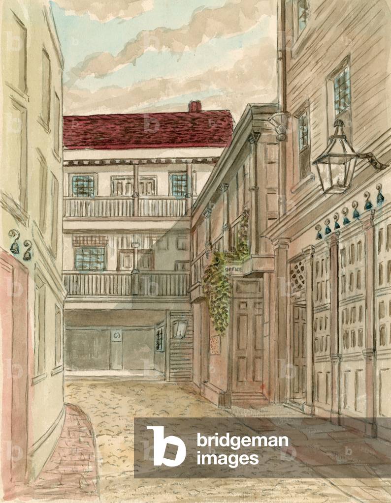 Unidentified buildings, London (w/c on paper)