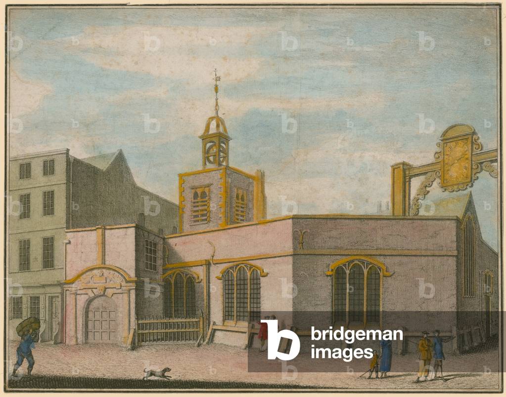 St Peter the Poor, London (coloured engraving)